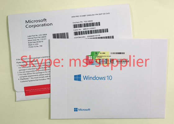 Windows 10 Professional DVD & Key Code OEM  Software Including Full Data Lincense Original