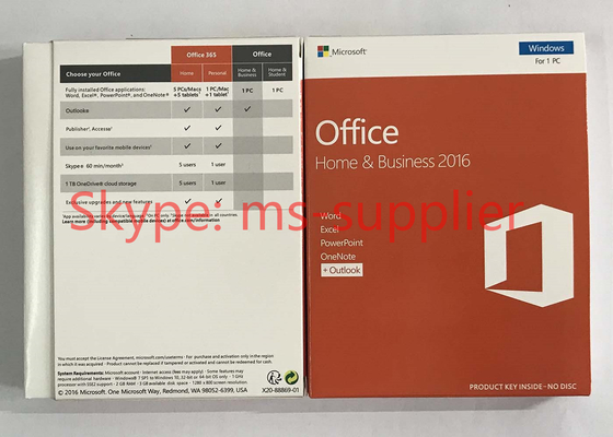 Microsoft Office 2016 Home And Business OEM Software PKC / Retail Version