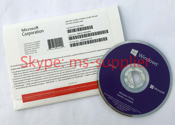 Genuine Windows 10 Proffesional OEM Activation 64 Bit Disc With Key Code  License Activation Online
