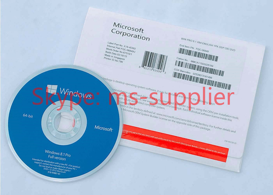 Lifetime Guarantee 64 Bit Windows 8.1 Pro Product Key For Activation , English Package