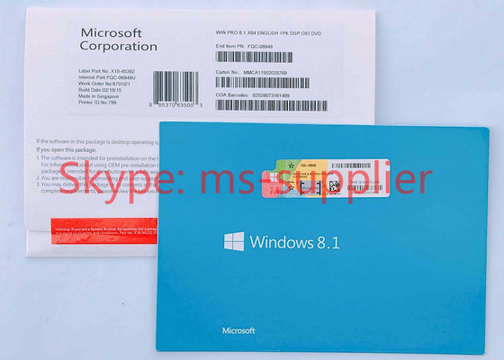 OEM Package Windows 8.1 Download 32 Bit / 64 Bit Original Data For Notebook