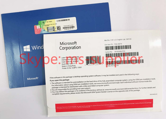 Genuine Windows 7 Pro Pack Retail Box , Windows 7 Professional 32Bit 64 Bit Pack