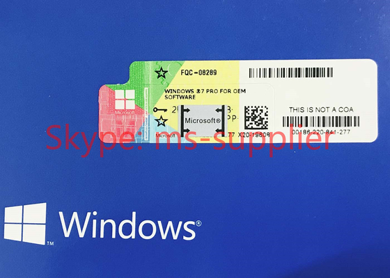 OEM Package Windows 7 Pro Pack 1 DVD & Key Code COA License , Windows 7 Software