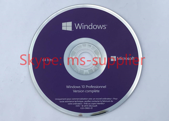 French Language Windows 10 Pro French DVD Pack OEM 64 Bit, COA sticker FQC-08920