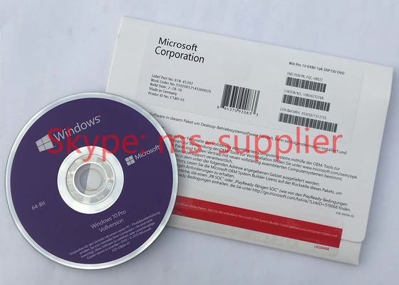 Microsoft Windows 10 Pro Pack French / German Retail Box 32 Bit 64 Bit DVD With OEM Key