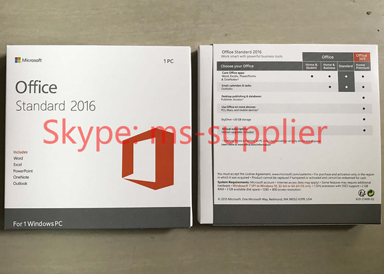 Original Microsoft Office Standard 2016 License With DVD Media Retail Box