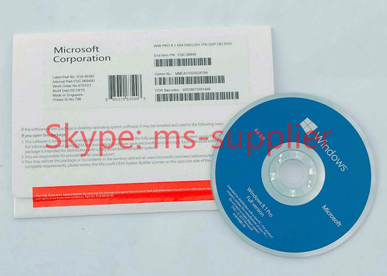 Polish Windows 8.1 Pro Pack 64 Bit DVD System , Windows 8.1 Retail Version OEM New Key
