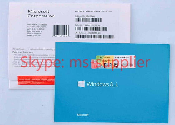 Global Windows 8.1 Pro Pack Retail Version Key Code , Windows 8.1 Professional 64 Bit OEM