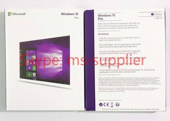 USB3.0 Computer System Softwares Microsoft Windows 10 Professional 64 Bit DVD