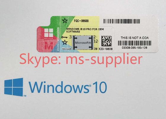 Microsoft Oem Software COA License Sticker , Windows 10 Pro Pack OEM
