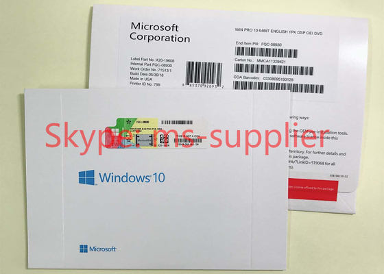 OEM English Windows 10 Professional Full DVD Version For Computer System , Windows 10 Pro Pack