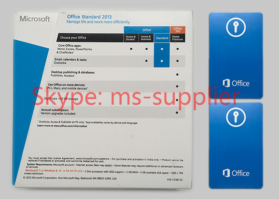 Microsoft Office Standard 2010 / 2013 / 2016 Key Card 32 / 64 Bit DVD / USB 3.0 Data Pack