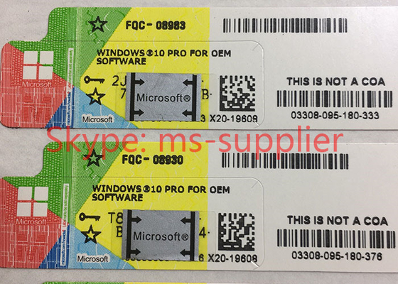 Windows 7 Proffesional OEM COA License Sticker , Microsoft Widnows 10 Proffesional COA Sticker