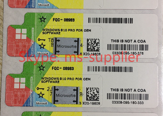 Microsoft Windows 10 Pro OEM 64 Bit English / French / German Product Key Code And COA Stickers