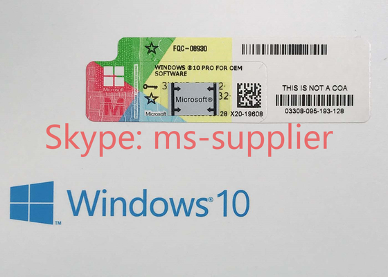 Microsoft Windows 10 Pro OEM 64 Bit English / French / German Product Key Code And COA Stickers