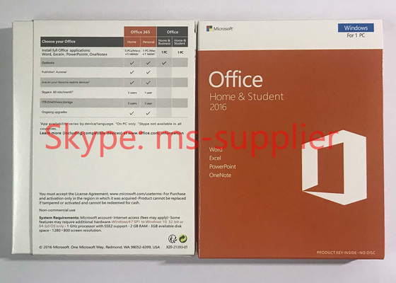 Microsoft Office 2016 Home And Student / Office 2016 Product Key Card Lifetime Warranty